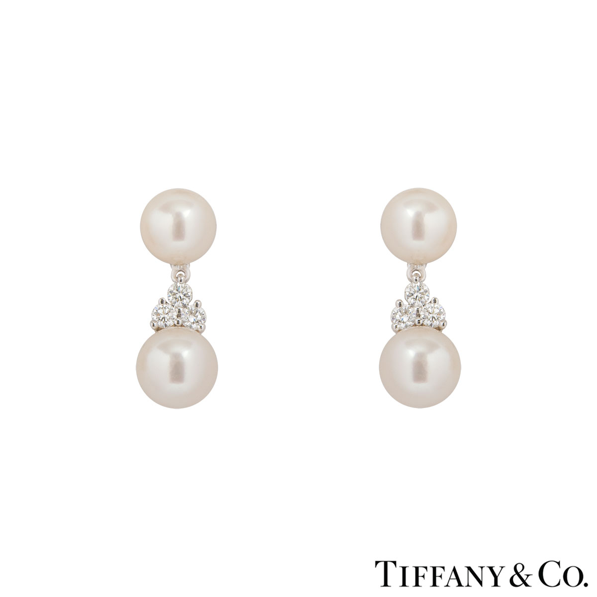 tiffany drop pearl earrings